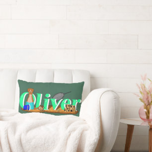 Oliver The Otter's at the Beach Lumbar Pillow