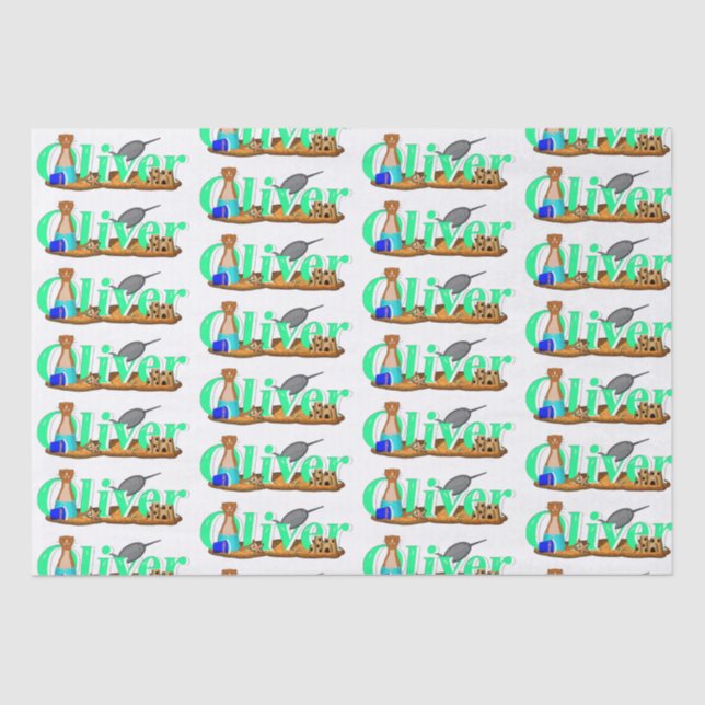 Oliver The Otter's at the Beach Tissue Paper (Front)