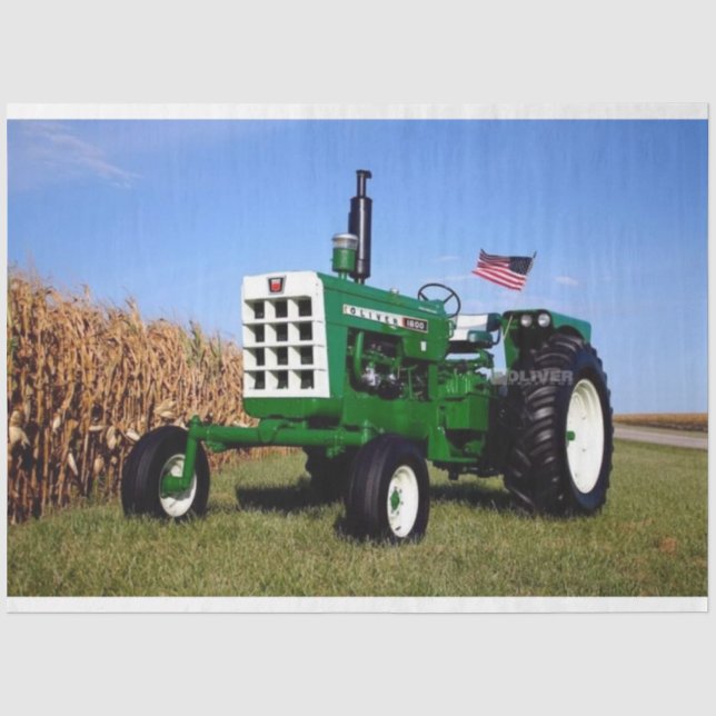 Oliver Tractor Cornfield Tissue Paper Decoupage  (Front)