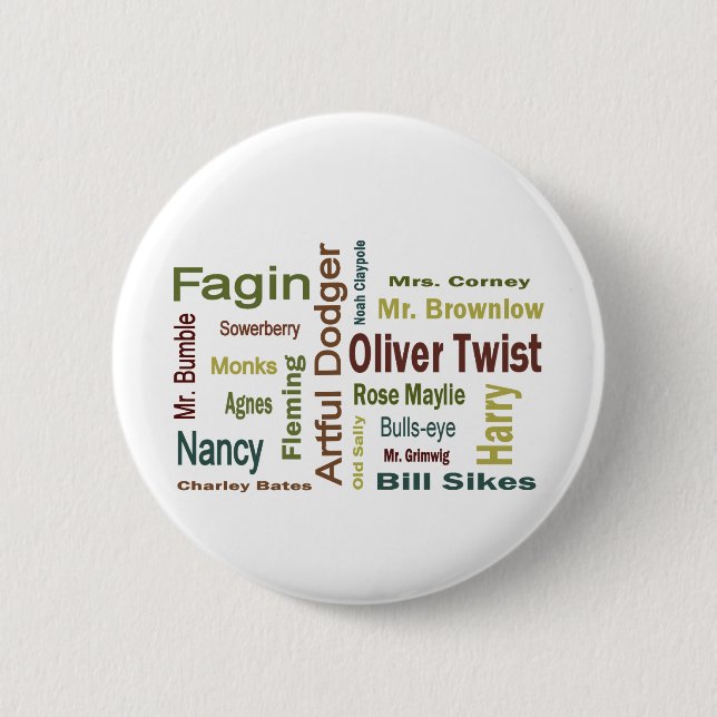 Oliver Twist Characters 2 Inch Round Button (Front)