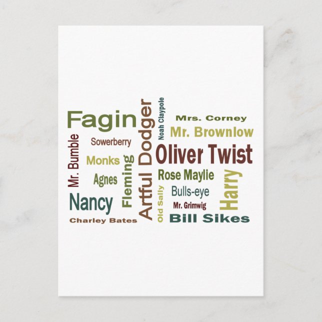 Oliver Twist Characters Postcard (Front)