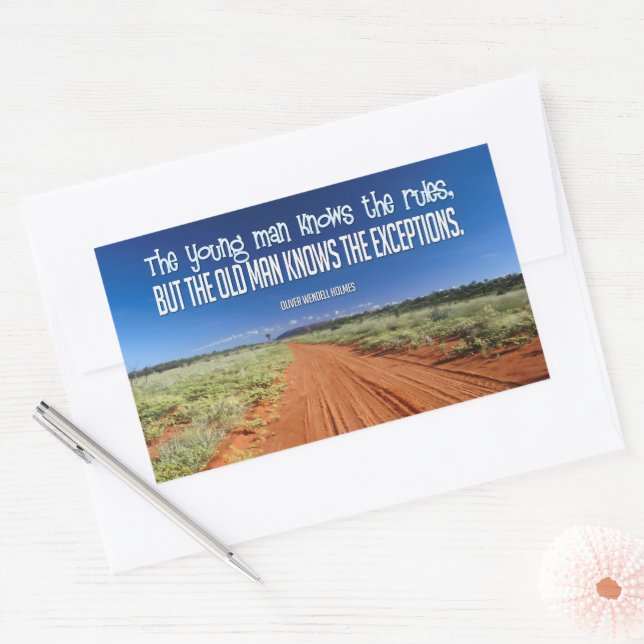 Oliver Wendell Holmes Inspirational Quote "Rules" Sticker (Envelope)