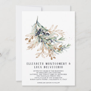 Oliveraie élégante Invitation botanique boho