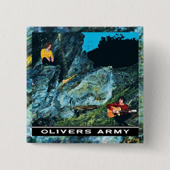 Olivers Army EP Cover Badge 2 Inch Square Button (Front)