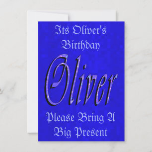 Oliver's Name, Logo Birthday Invitation. Invitation