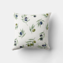 Olives Green Watercolor Botanical Chic Pattern