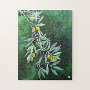 Olives in the November Dusk Painting by Alfred Fox Jigsaw Puzzle