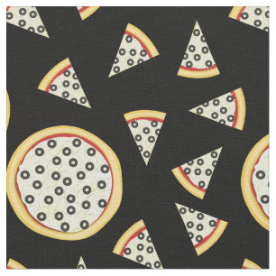 Olives Pizza Cute Food Kids Fabric