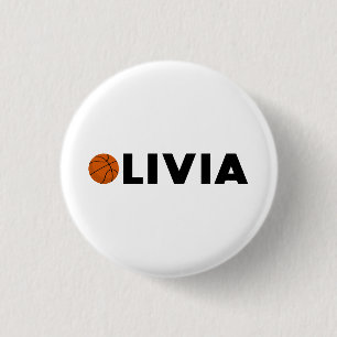 Olivia Basketball 1 Inch Round Button