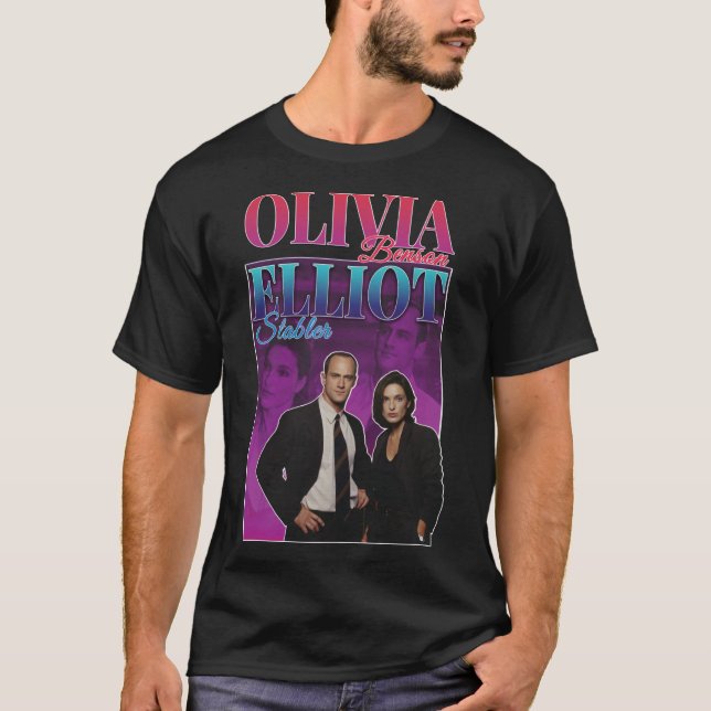 Olivia Benson &amp; Elliot Stabler 90s Inspired Vi T-Shirt (Front)