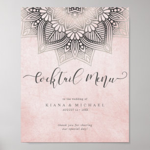 Olivia Bosek Mandala Lace Cocktail Menu ID478 Poster
