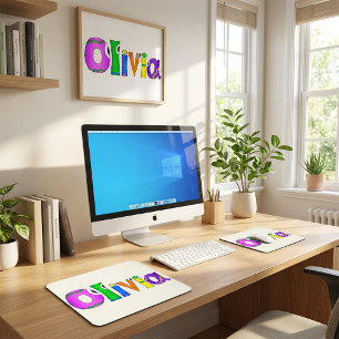 "Olivia" Cartoon Character Name Mouse Pad