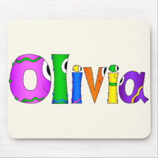"Olivia" Cartoon Character Name Mouse Pad