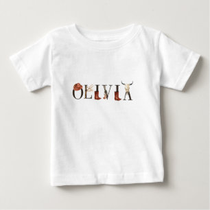 Olivia Cowboy Girl, Western Cowgirls, Cowboy Girl Baby T-Shirt