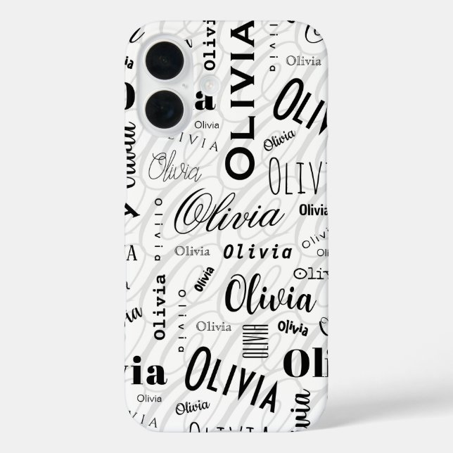 Olivia Custom Name Black White  Case-Mate iPhone Case (Back)