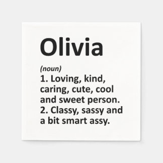 OLIVIA Definition Personalized Name Funny Birthday Napkin