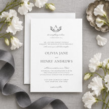 Olivia Elegant Grey Monogram Christian Wedding