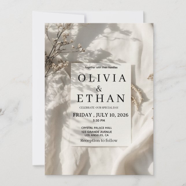 Olivia & Ethan Wedding Invitation (Front)