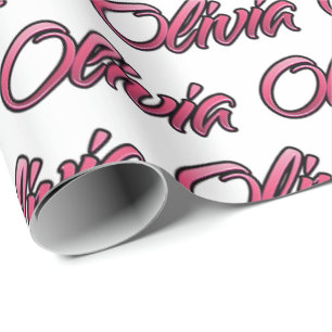 Olivia faded pink personalisiertes Geschenkpapier Wrapping Paper