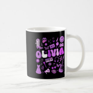 Olivia First Name I Love Olivia Groovy 80's Girls Coffee Mug