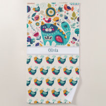 OLIVIA - Girls Name Gift - COZY Folk Art CAT