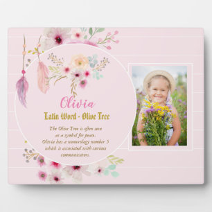 OLIVIA - Girls Name Meaning Gift - Mermaid Unicorn Plaque