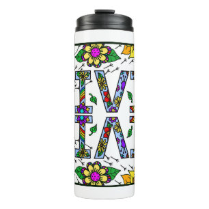 Olivia, Girl's Name Whimsical Art Insulated Water  Thermal Tumbler