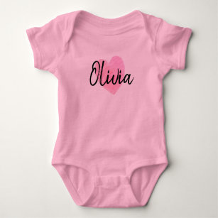 Olivia Heart Baby Bodysuit