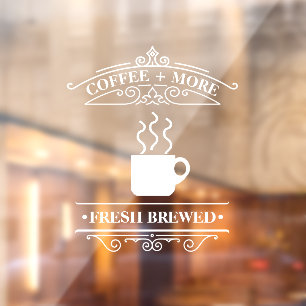 Olivia Hill Coffee Shop Scrollwork Frame ID875 Window Cling