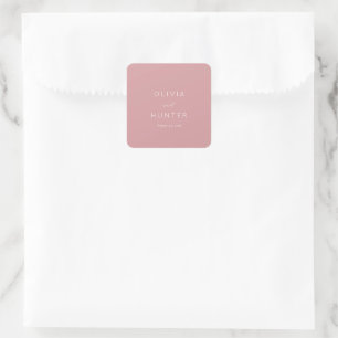 Olivia Hunter Elegant Pink Minimalist Square Sticker