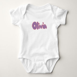 Olivia in Bubble Letters Baby Bodysuit