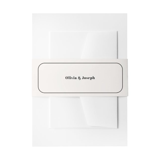 OLIVIA Modern Ivory Celestial Wedding Belly Band Invitation Belly Band (Front Example)