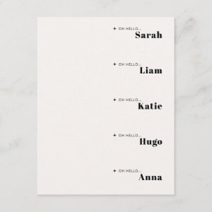 OLIVIA Modern Ivory Celestial Wedding Name Tag Invitation