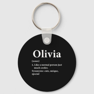 Olivia Name Definition Funny D  Keychain