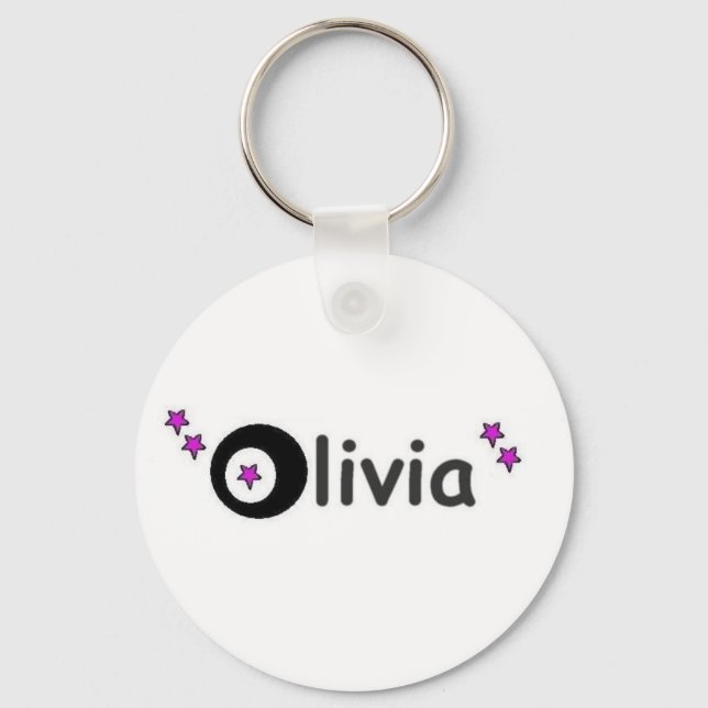 olivia name with stars keychain (Front)