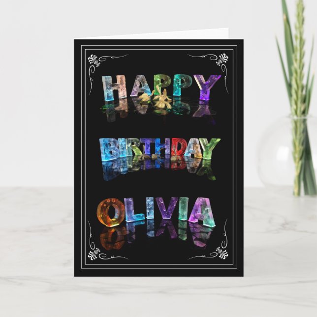 Olivia - Nom dans Lights carte de voeux (Photo) (Devant)