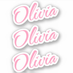 Olivia Nom décoratif en rose x3 Sticker