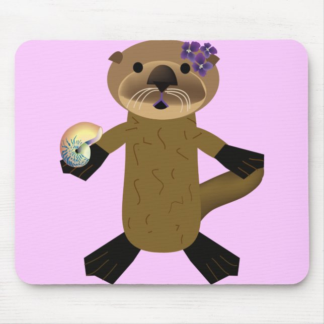 Olivia Otter Mouse Pad (Front)
