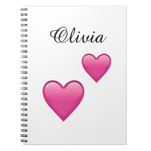 Olivia Personalized Emoji Hearts NoteBook