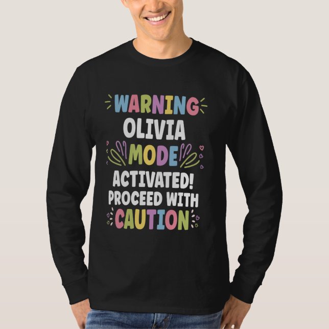 OLIVIA Personalized Name Funny Cute Custom OLIVIA  T-Shirt (Front)