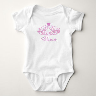 Olivia, Pink Princess Baby Tee, Add Baby's Name Bodysuit