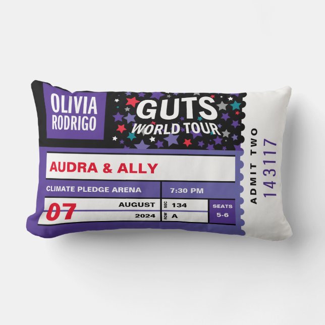 Olivia Rodrigo Ticket Stub Pillow (Front)