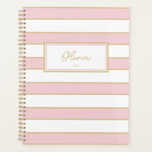 Olivia Stripes Planner en blanc