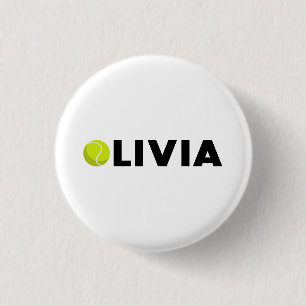 Olivia Tennis 1 Inch Round Button