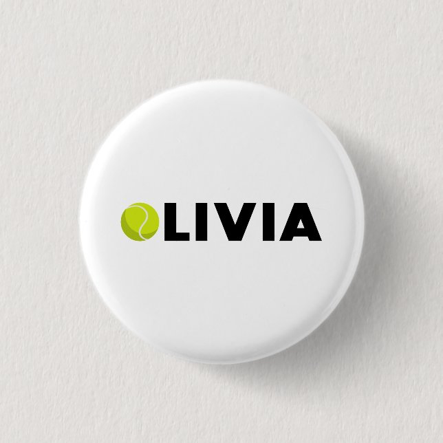 Olivia Tennis 1 Inch Round Button (Front)