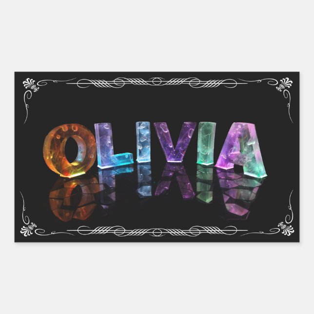 Olivia  - The Name Olivia in 3D Lights (Photograph Sticker (Front)
