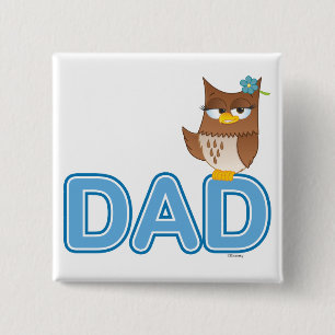 Olivia VonHoot Cartoon Character for Dad - 2 Inch Square Button