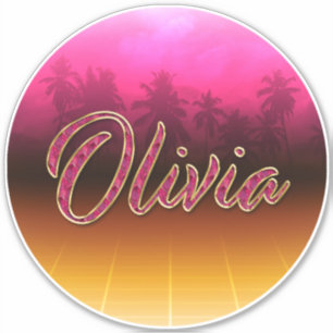 Olivia Vorname Name golden pink Aufkleber Sticker