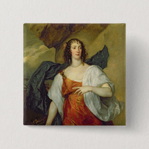 Olivia, Wife of Endymion Porter, c.1637 2 Inch Square Button