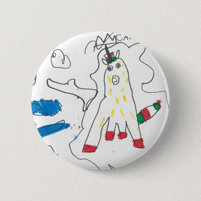 Olivia's Basquiat inspired art 2 Inch Round Button (Front)